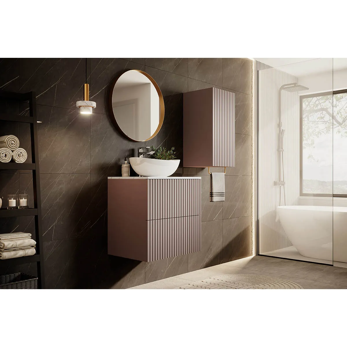Corp Suspendat Baie Nicole, 70 cm, Roz Antichizat