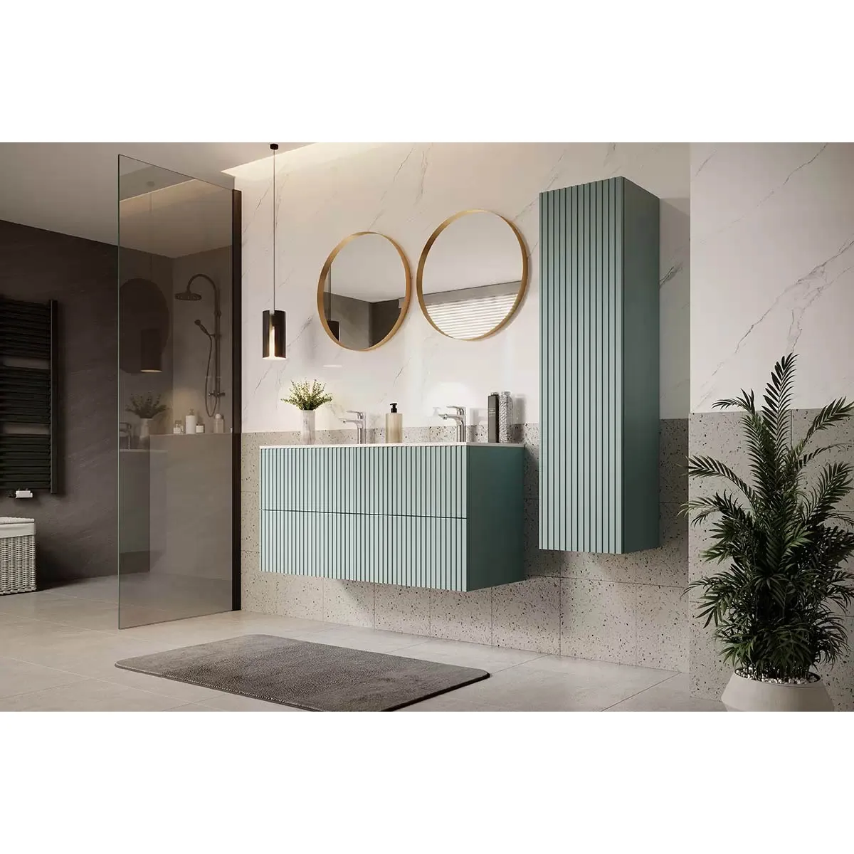 Dulap suspendat sub chiuvetă Nicole 60 cm - Verde Mentă
