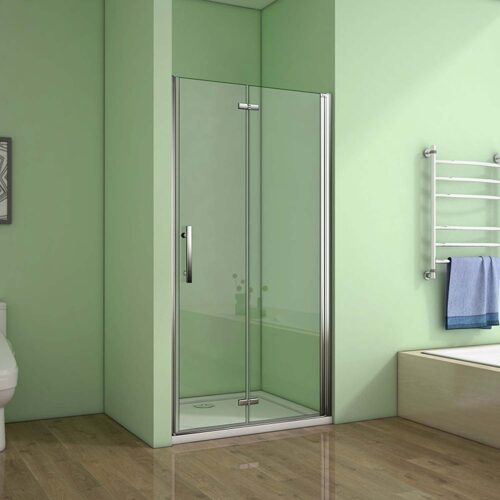 Cabină de Duș 110x195cm cu Ușă de Nișă Rotativă Rabatabilă 6mm NANO GLASS