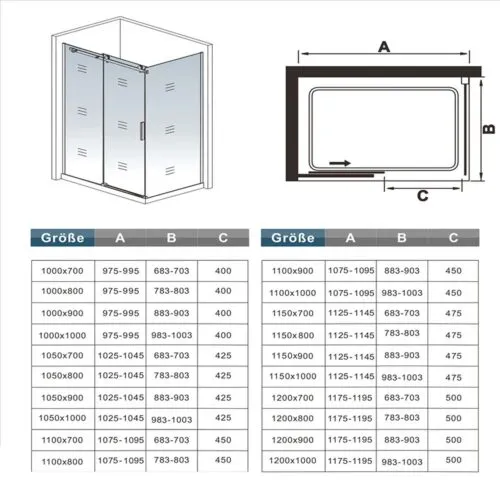 Cabină de duș 100x100x195cm cu ușă glisantă NANO GLASS 8mm și cadiță de duș 100x100x3cm