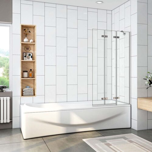 Cabină de duș 100x140 cm, accesorii cadiță și paravan de duș 180°