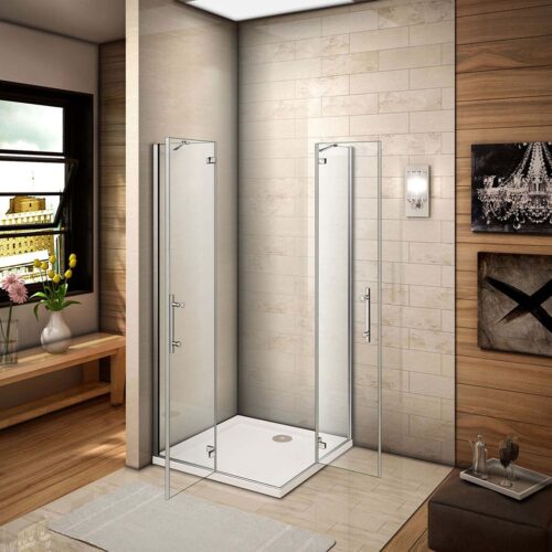 Cabină de duș 100x90x185cm cu ușă cu balamale din sticlă NANO