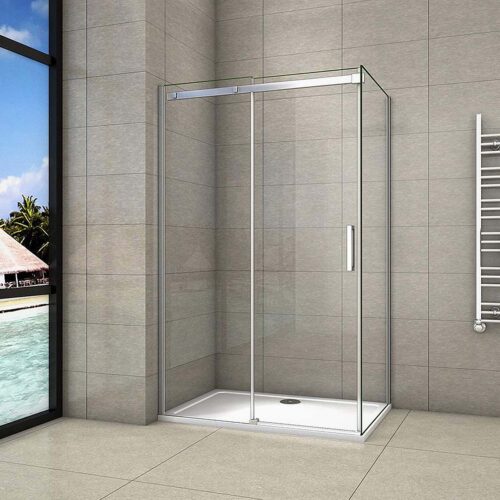 Cabină de duș 120x80x195cm, ușă glisantă, NANO GLASS 8mm, cadiță de duș 120x80x3cm
