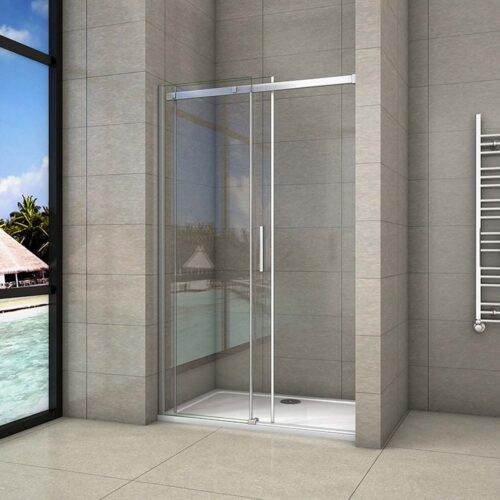 Cabină de duș 150x195cm cu ușă glisantă, paravan de duș din sticlă  6mm