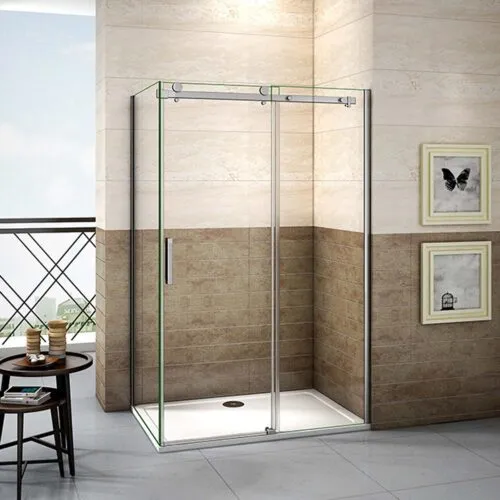 Cabină de duș 155x80x195cm cu ușă glisantă, 8mm NANO GLASS, fără cadiță de duș