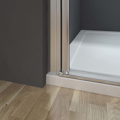 Cabină de duș 70x195cm, ușă de nișă rabatabilă rotativă 6mm NANOGLASS + cadiță de duș 80x70x3cm