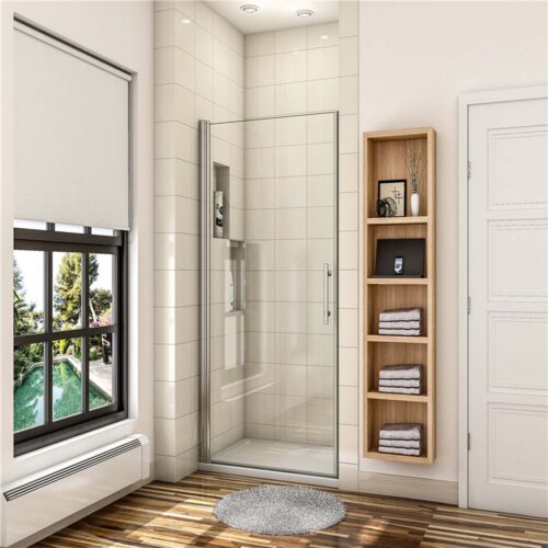 Cabină de duș 80x195 cm, ușă rotativă, ușă de nișă, sticlă nano 6 mm