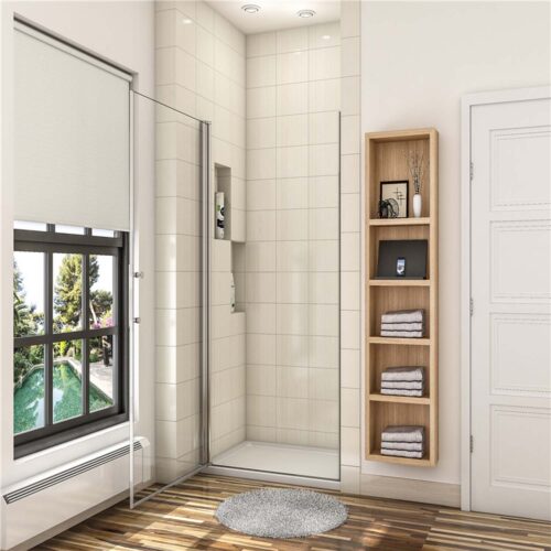 Cabină de duș 80x195 cm, ușă rotativă, ușă de nișă, sticlă nano 6 mm