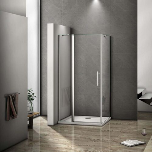 Cabină de duș 90x90x195cm, ușă rotativă + Cadiță duș 90x90x3cm