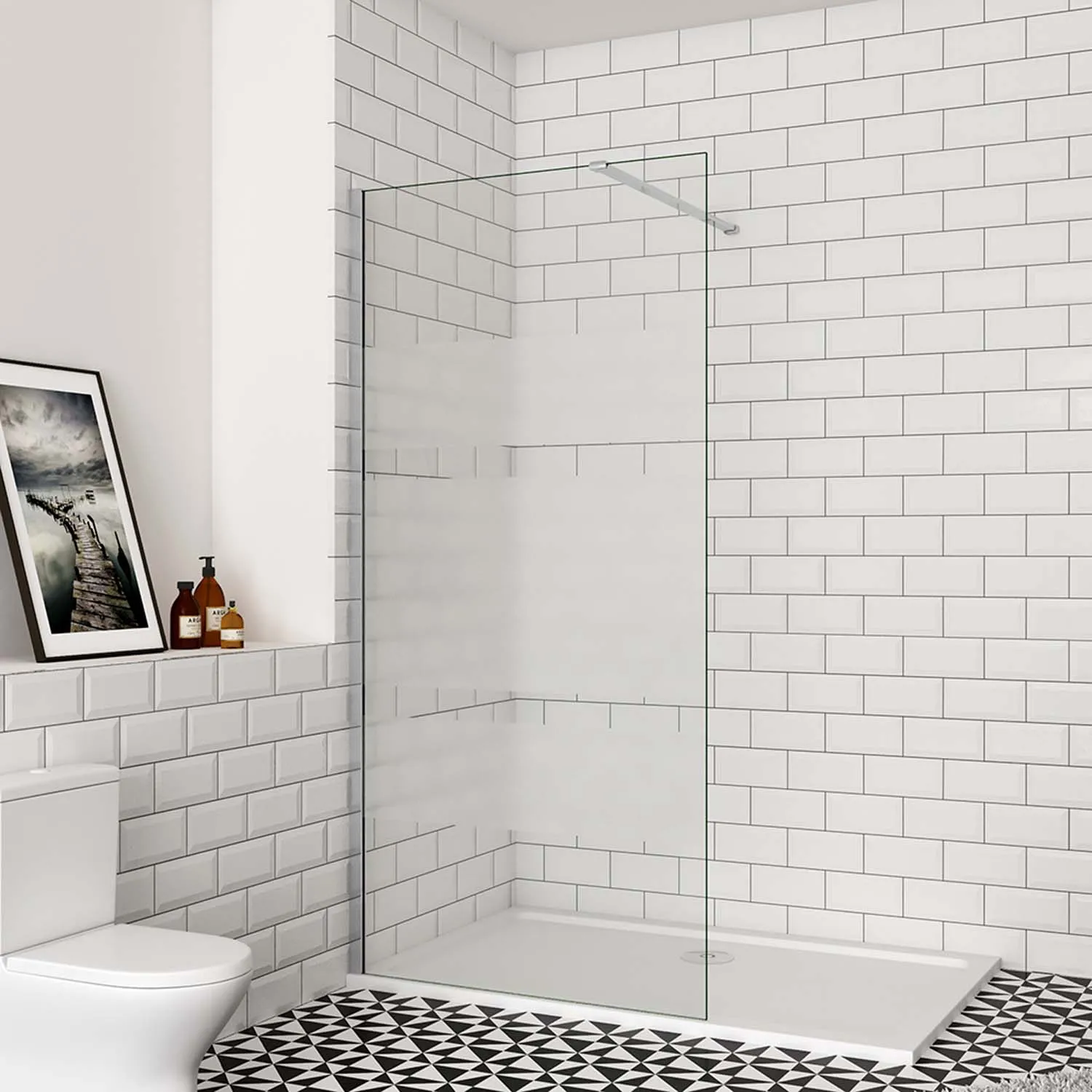 Cabină de duș Walk-in 70cm x 190cm, sticlă  6mm, perete lateral
