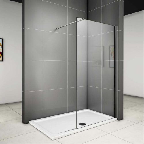 Cabină de duș Walk In 110x200 cm, perete lateral, sticlă NANO 8 mm