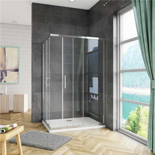 Cabină de duş colţ cu uşă culisantă din sticlă ESG 90x76x185 cm