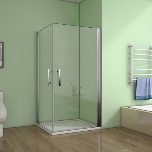 Cabină de duș colț, ușă batantă 180°, rotativă, 100x70x195cm, cu cădiță de duș inclusă