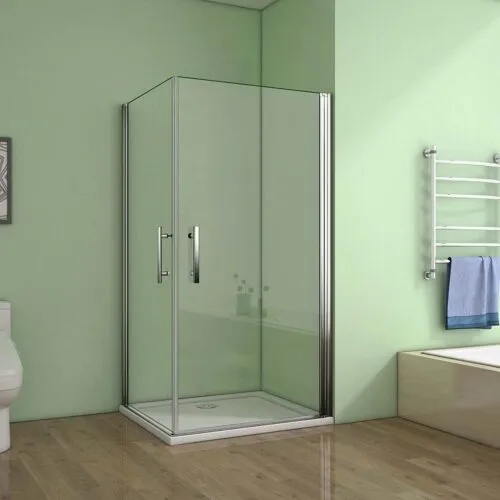 Cabină de duș colțar, ușă batantă 180°, ușă rotativă, 90x80x195cm + cădiță de duș