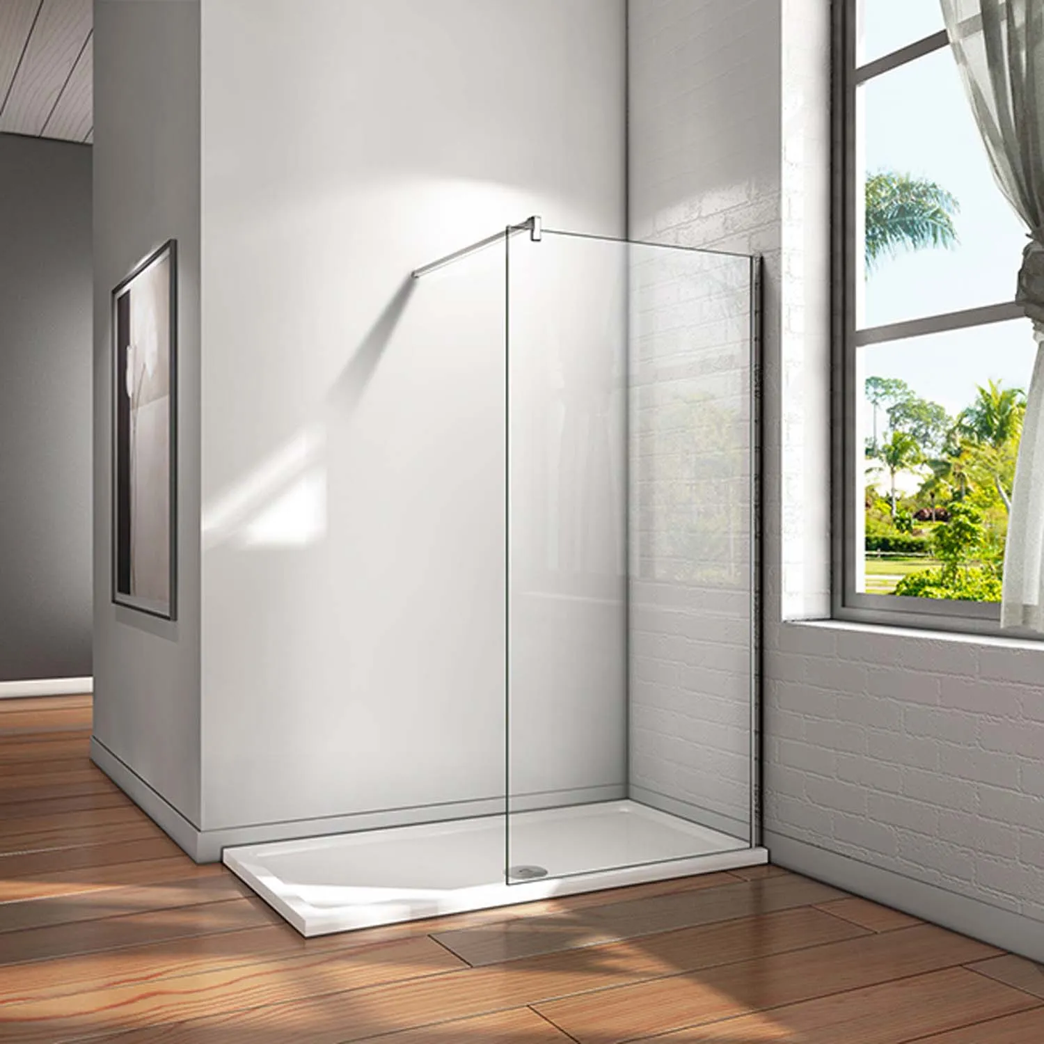 Cabină de duș cu paravan din sticlă NANO 10mm, 90x200cm