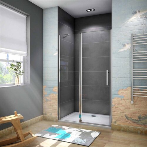 Cabină de duș cu ușă batantă nisa 80x195cm + cadită de duș 80x76x3cm