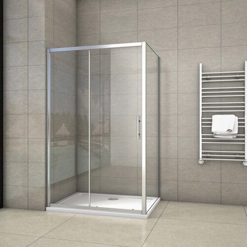 Cabină de duș cu ușă glisantă, dimensiuni 110x76x190cm, inclusiv cadită de duș