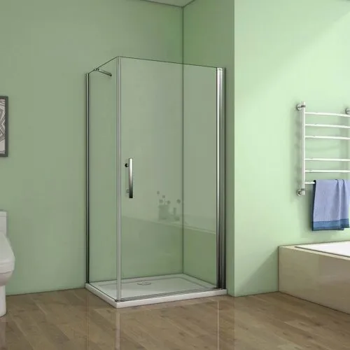 Cabină de duș cu ușă rotativă, 6mm, din sticlă nano, dimensiuni 80x76x195cm