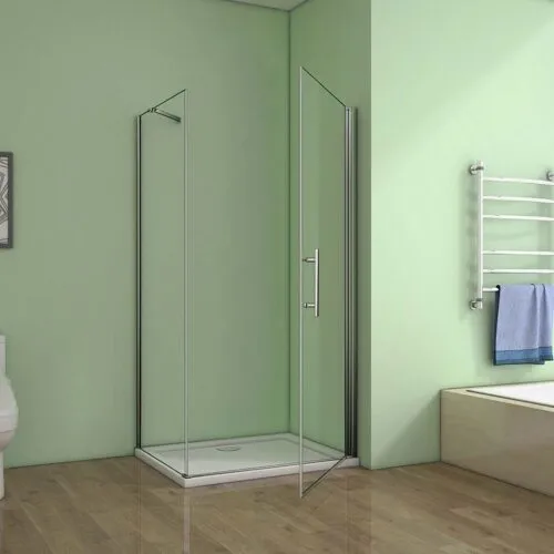 Cabină de duș cu ușă rotativă, 6mm, din sticlă nano, dimensiuni 80x76x195cm