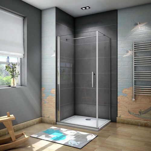Cabină de duș cu ușă rotativă, 6mm, paravan din sticlă nano, 80x90x195cm