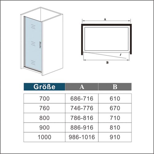 Cabină de duș cu ușa rotativa 76x195cm, sticla nano 6mm + cădiță duș 90x76x3cm