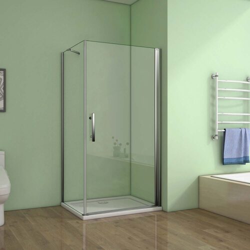 Cabină de duș cu ușă rotativă de nișă, sticlă nano 6mm, 80x70x195cm