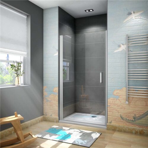Cabină de duș cu ușă rotativă din sticlă ESG, dimensiuni 90x185 cm