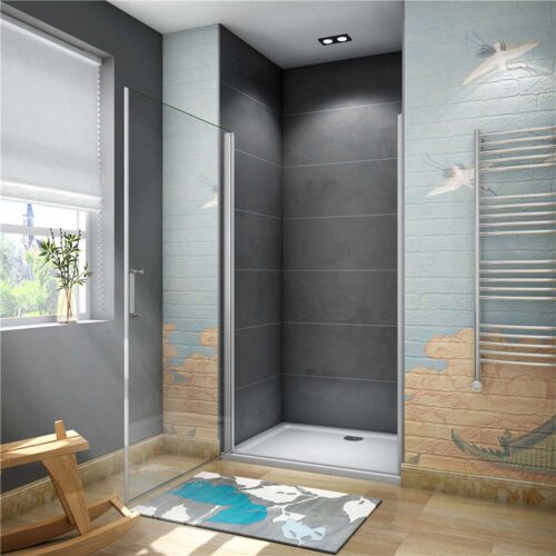 Cabină de duș cu ușă rotativă din sticlă ESG, dimensiuni 90x185 cm