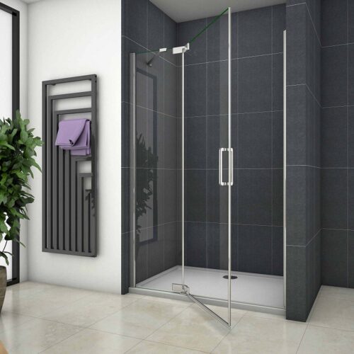 Cabină de duș din sticlă NANO 100×200 cm 8 mm, ușă rotativă, montare pe stânga