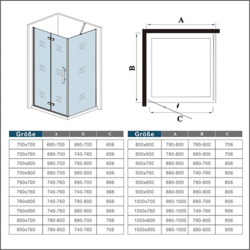 Cabină de duș pliantă cu ușă rotativă 100x80x195 cm + cădiță de duș