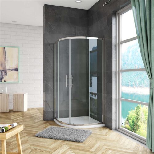 Cabină de duș rotundă 90x90x185cm, sticlă  5mm, sfert de cerc