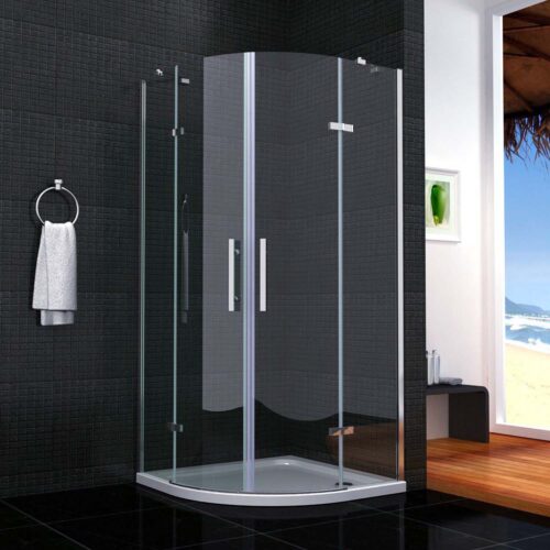 Cabină de duș sfert de cerc 90x90x195 cm, sticlă NANO