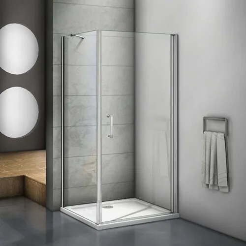 Cabină de duș ușă batantă 80x90x185 cm cu ușă rotativă + cădiță de duș