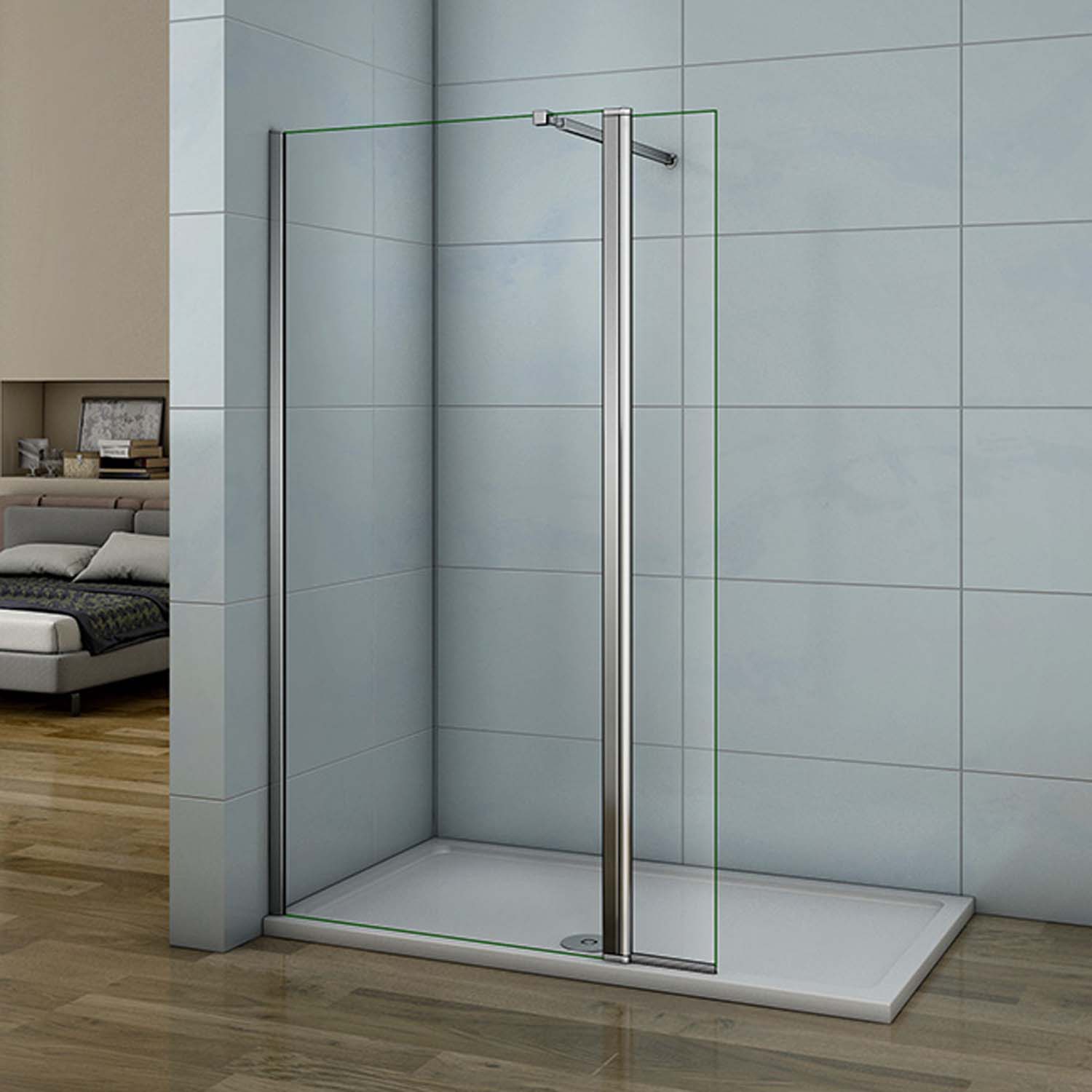 Cabină de duș walk-in, 8mm, paravan din sticlă nano, 50x200cm