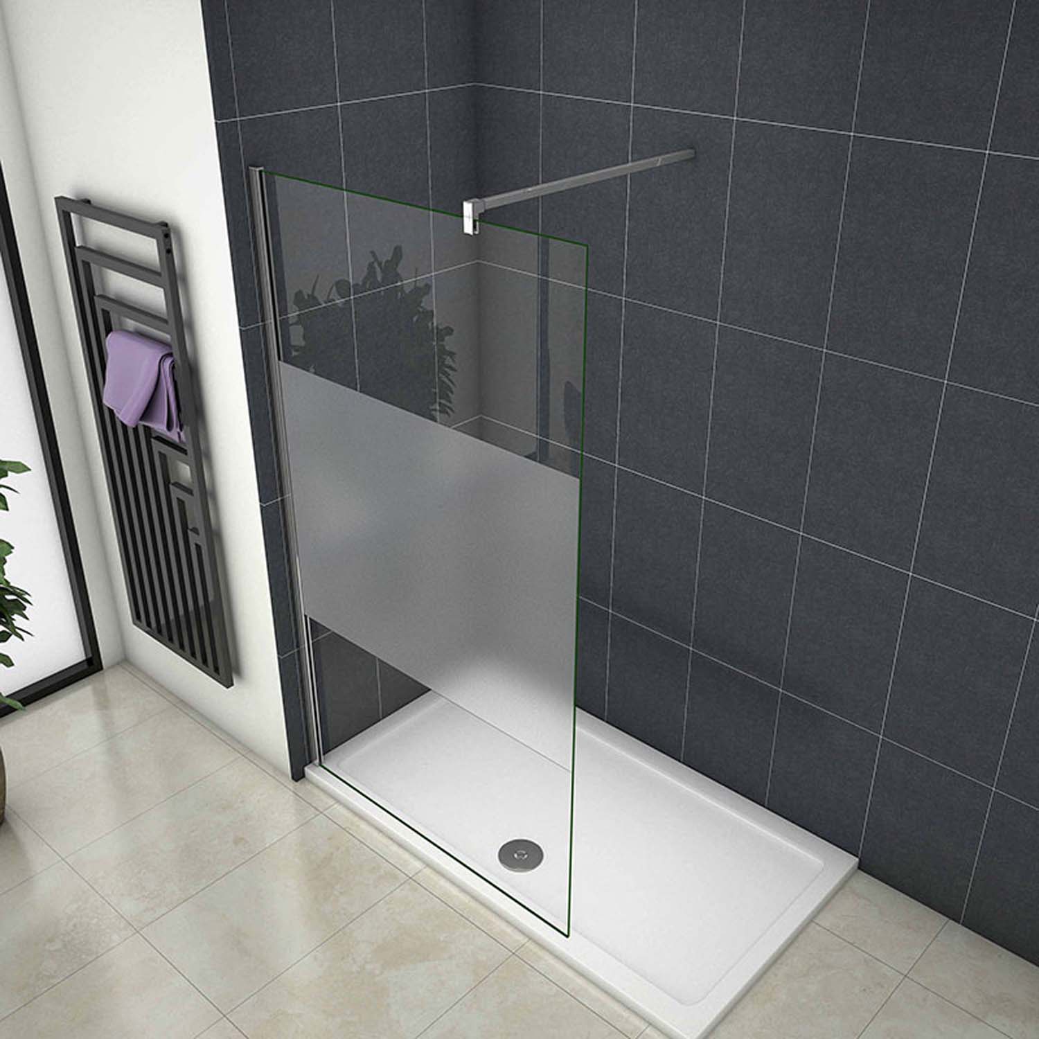 Ecran de duș 100x200cm, sticlă 8mm NANO cu folie de protecție
