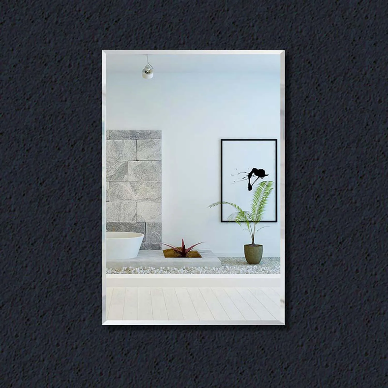 Oglindă de perete 120x45 cm, oglindă fațetată, oglindă de baie, oglindă de cristal pentru dulap