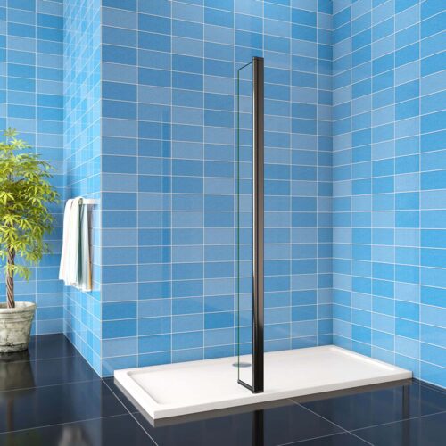 Panou Flipper negru 30x200cm, cabina de duș Walk-in, paravan din sticlă nano 8mm