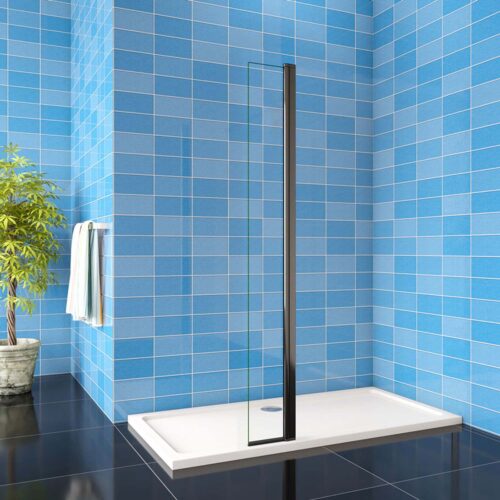 Panou Flipper negru 30x200cm, cabina de duș Walk-in, paravan din sticlă nano 8mm