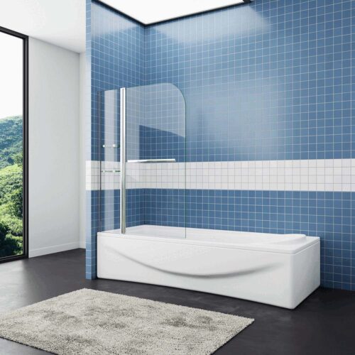 Paravan de cadă pliabil din 2 piese NANO 120x140cm cu tijă de stabilizare 45cm