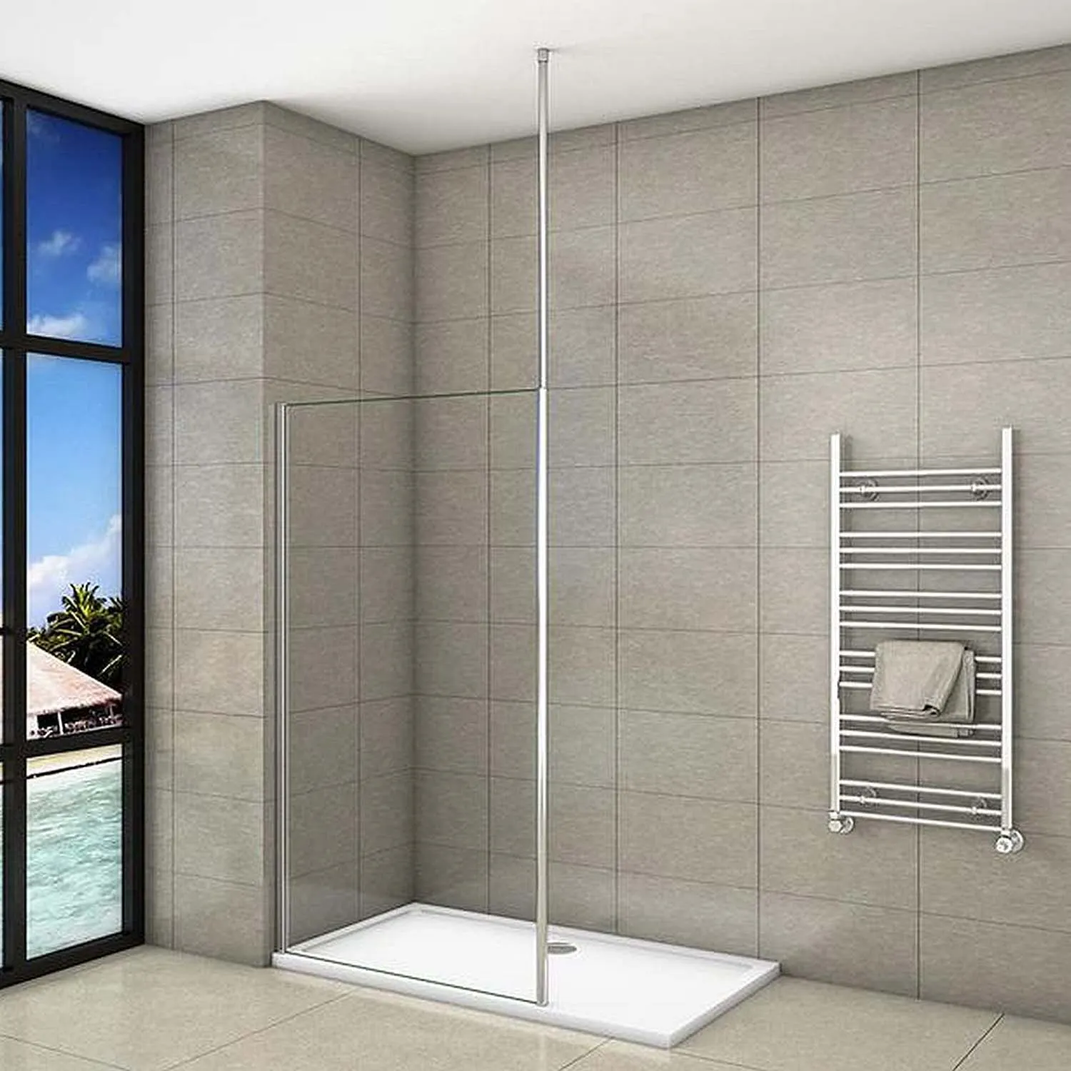 Paravan de duș NANO sticlă 8mm 90x200cm cu suport de tavan