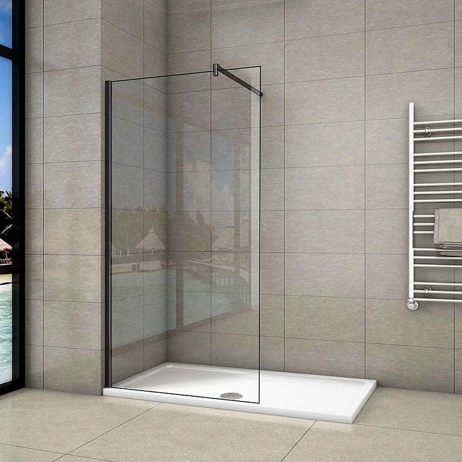 Paravan de duș walk-in, despărțitor 10mm NANO GLASS, dimensiuni 150x200cm