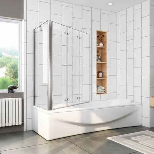 Paravan pliabil, 70x130x140cm din nano sticlă, 3 piese, perete pliabil cu perete lateral