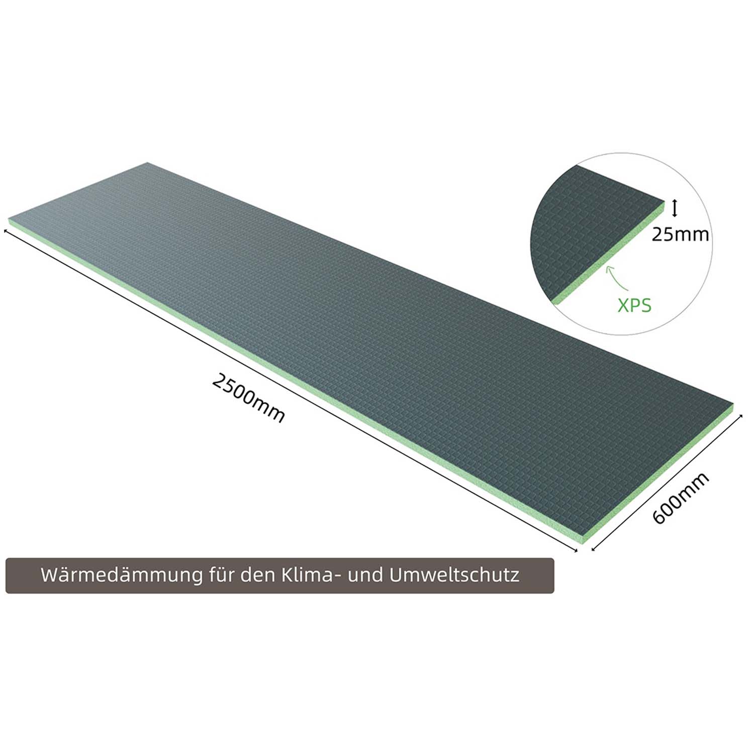 upa☆ 出品 Placă De Construcție XPS 2500x600x25mm, Pachet De 5 Plăci, Spumă