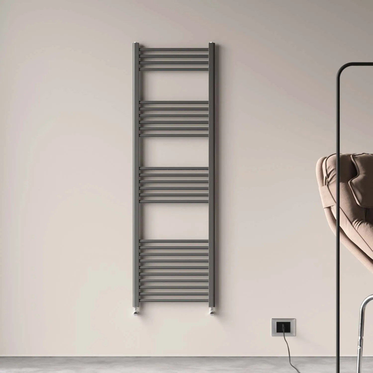 Radiator baie, 160x50cm, racord lateral, antracit