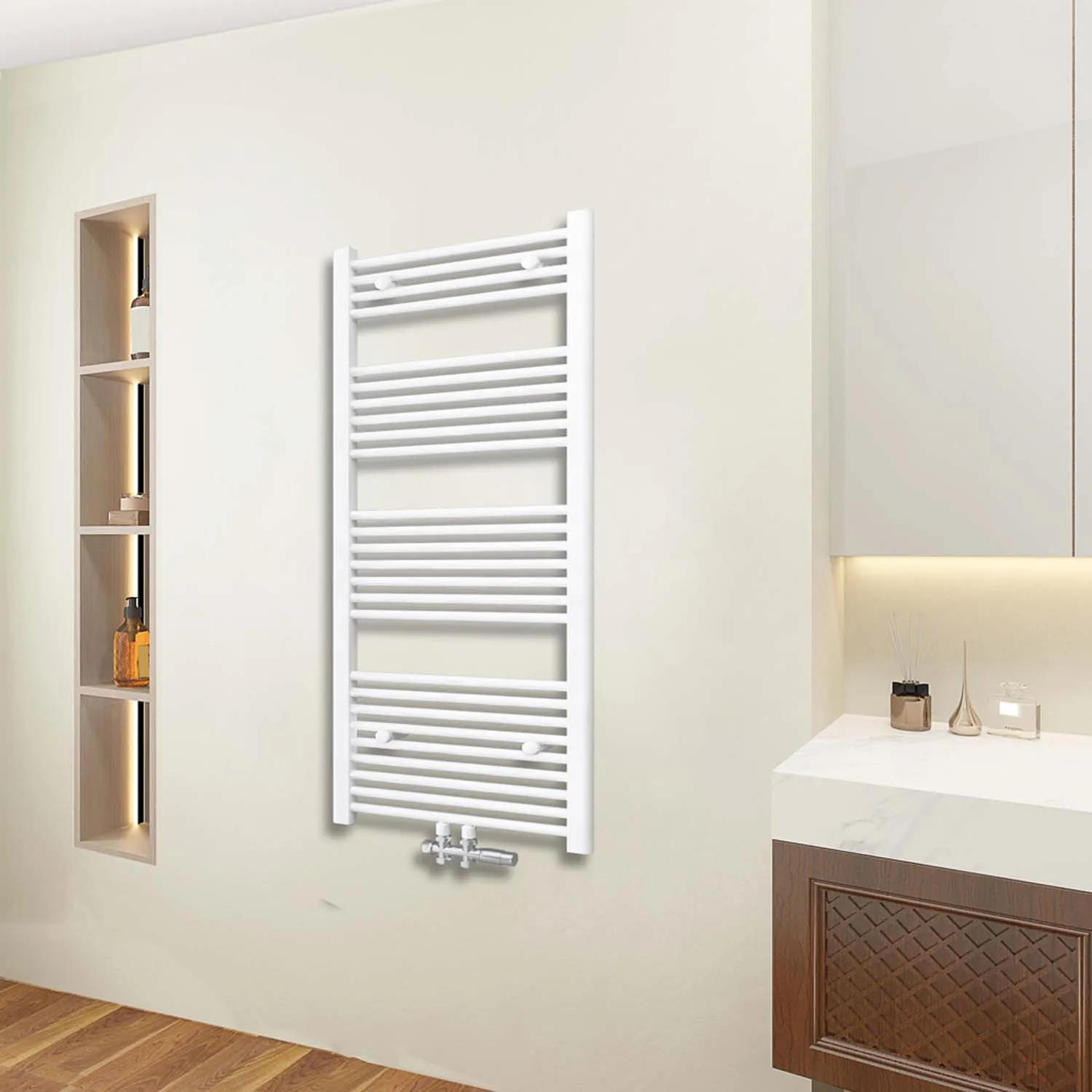 Radiator baie alb 1400x600 mm pentru, racord central