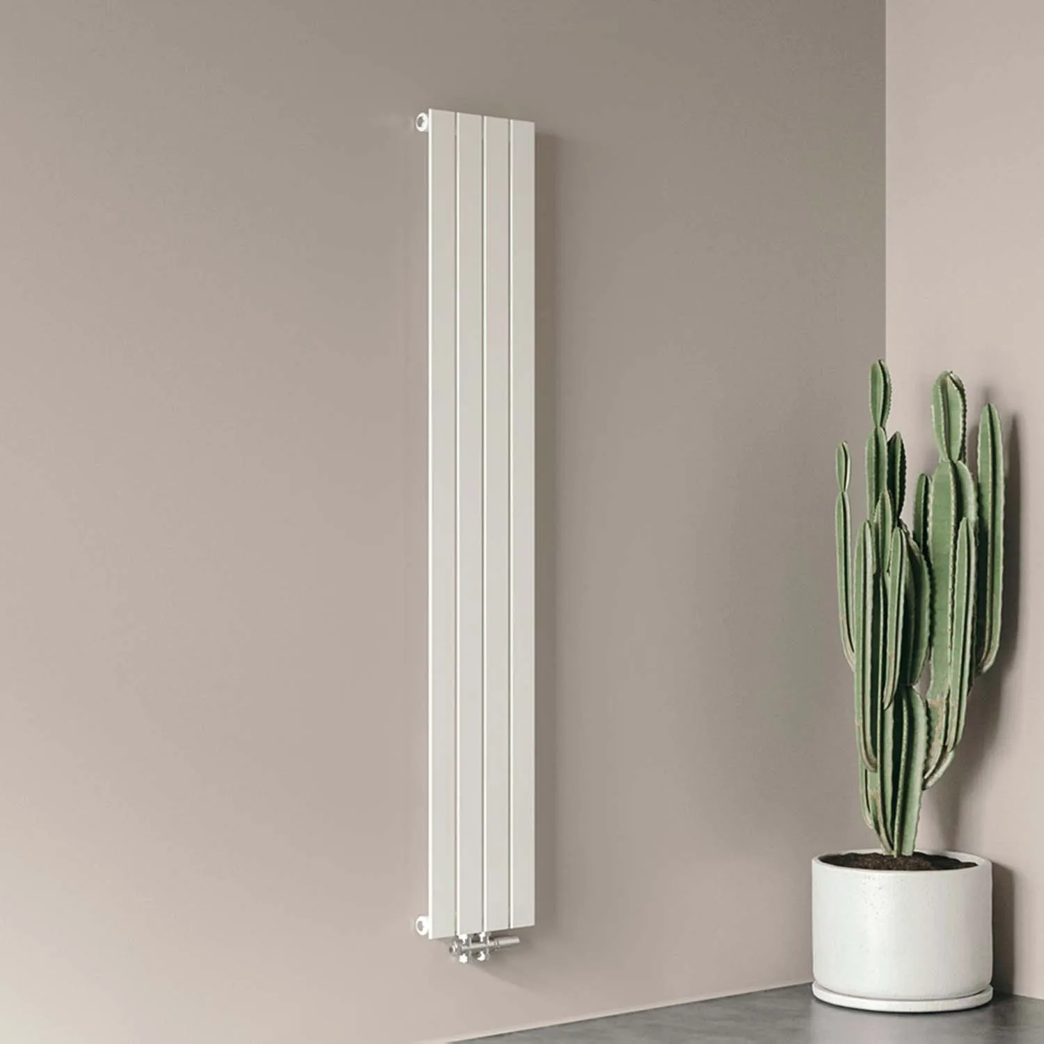Radiator plat vertical 1800×298mm, tub plat, un strat, alb