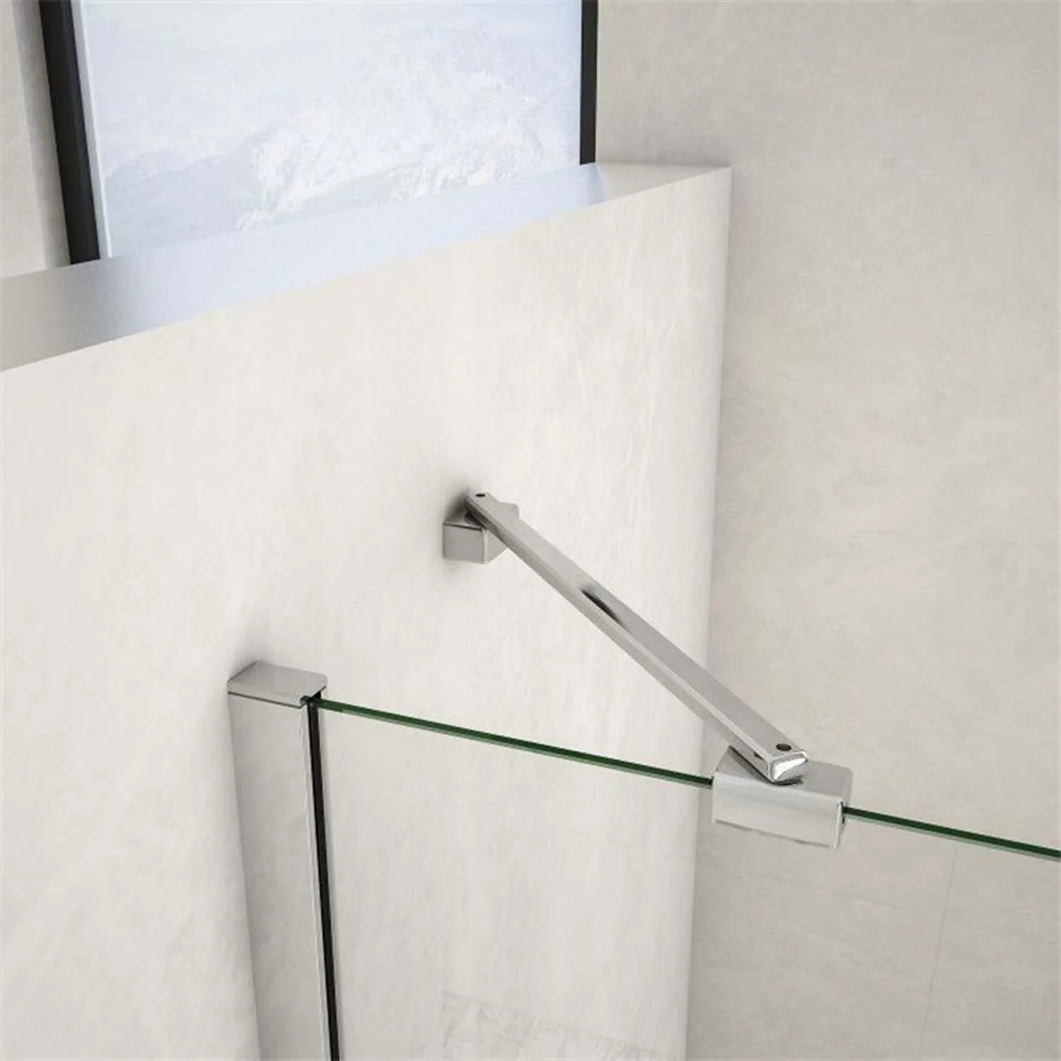 Tijă de stabilizare pentru cabina de duș, diagonală 45 cm, montare pe perete