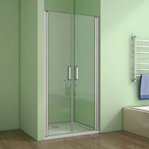 Ușă batantă din sticlă pentru nisa cabina de duș 100x185cm + cadită de duș 100x80x3cm